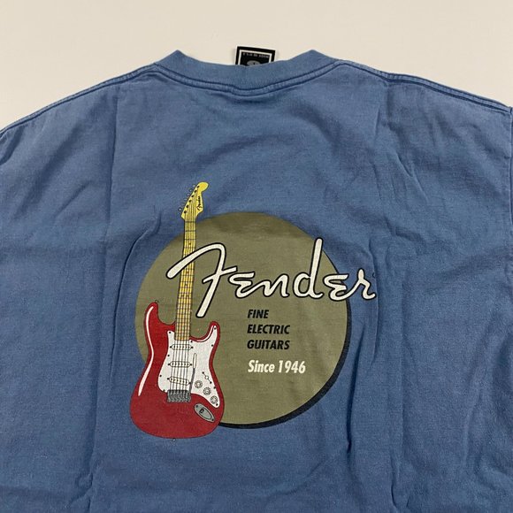 Vintage 90s Fender Guitars T Shirt Mens Medium Single Stitch Double Sided USA - Picture 3 of 10
